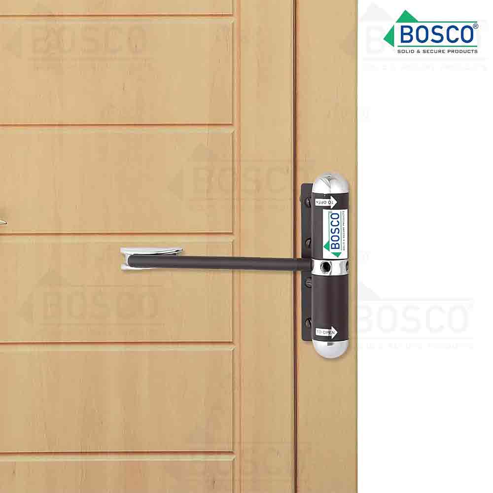 Iron Body Hydraulic Door Closer – Double Speed Self-Closing Capsule Design, Adjustable Latch & Closing Speed, for Home, Office, Hotel, PVC & Wooden Doors (Light Duty – 6 Inch, Grey)