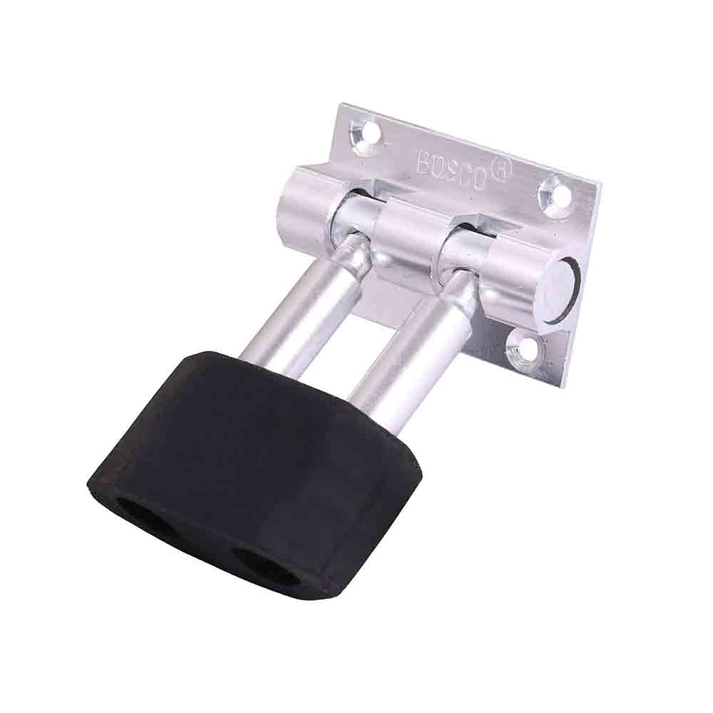 Aluminium Door Stopper with Rubber Tip & Screw Heavy Duty Door Holder for Home, Office & Bathroom Non-Slip Door Stop for Wooden, Tile, Carpet & Laminated Floors Wall Protector & Noise Reducer