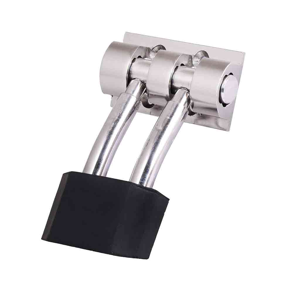 Aluminium Steel Door Stopper – 5 Inch Heavy-Duty Spring Action Door Stop with Rubber Tip | Durable, Adjustable | Floor Mount Door Buffer for Home & Office (1 Pc, Silver)