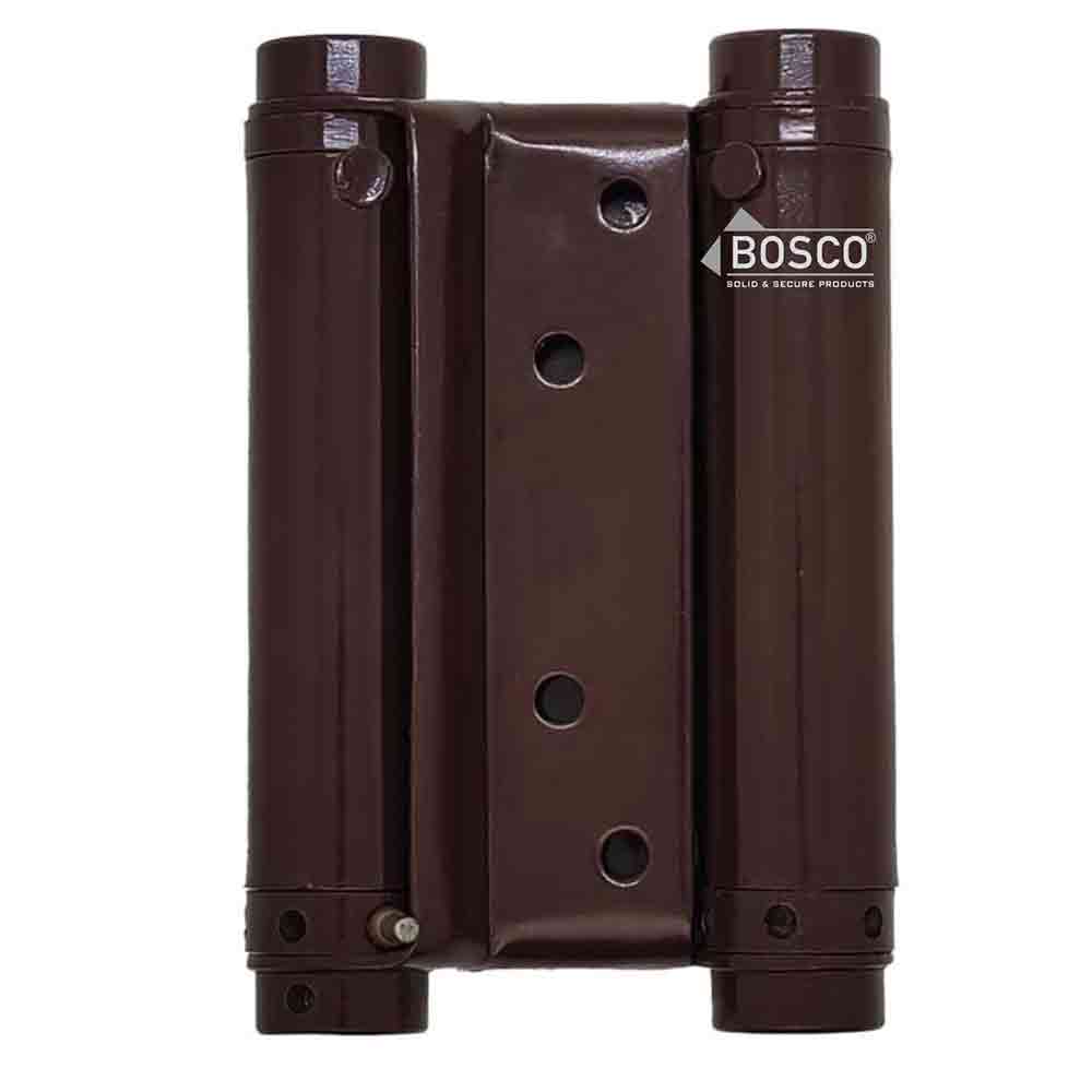 4-Inch Double Action Swinging Door Hinges | Self-Closing Heavy-Duty Mild Steel Saloon Door Hinges with Screws | Adjustable Tension | Brown Finish | Pack of 2 for Home & Commercial Use