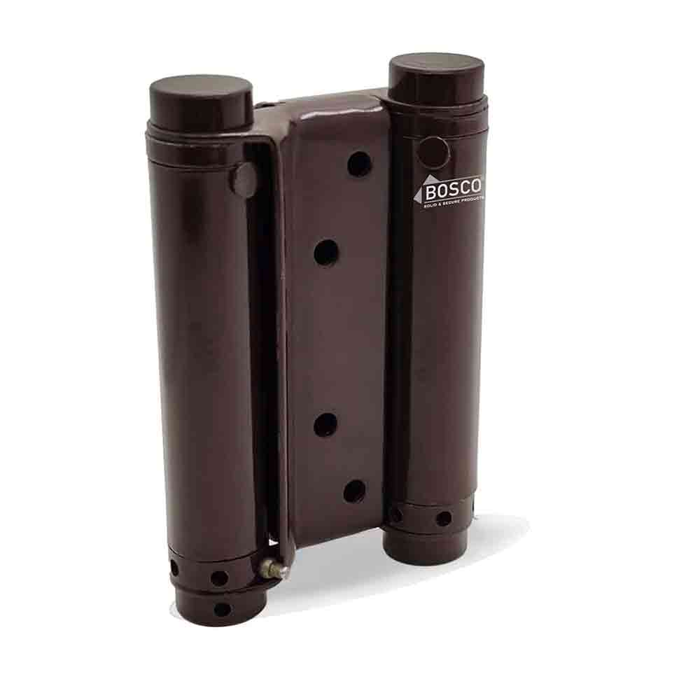 4-Inch Double Action Swinging Door Hinges | Self-Closing Heavy-Duty Mild Steel Saloon Door Hinges with Screws | Adjustable Tension | Brown Finish | Pack of 2 for Home & Commercial Use
