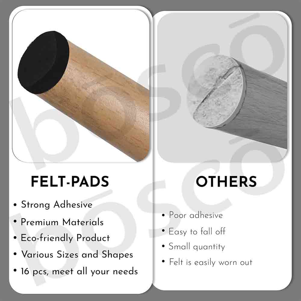Self-Adhesive Furniture Felt Pads – 32 pcs Pcs Round 25mm Brown | Chair Leg Floor Protectors | Anti-Skid, Anti-Scratch, Noise Reduction Pads for Sofa, Table, Bed