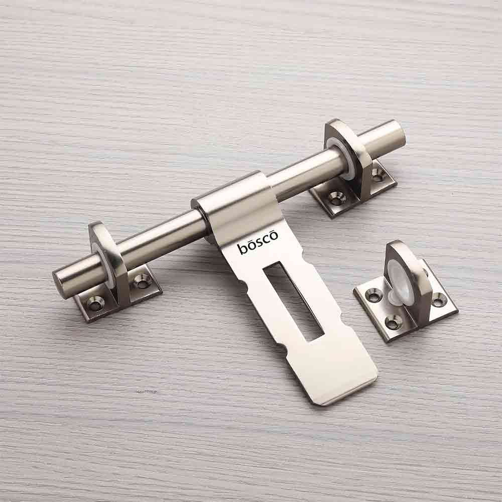 Aluminium Aldrop for Door/Door Fittings Kit/Door Accessories/Door Kit (8 Inch, 16 mm Rod Dia, Finish :SS Anodize) for Wooden,PVC, Aluminium Doors Set of 1 pcs)