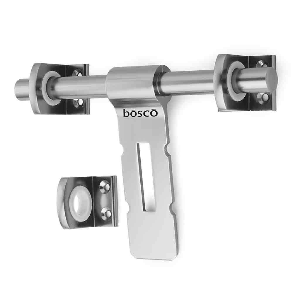 Aluminium Aldrop for Door/Door Fittings Kit/Door Accessories/Door Kit (8 Inch, 16 mm Rod Dia, Finish :SS Anodize) for Wooden,PVC, Aluminium Doors Set of 1 pcs)