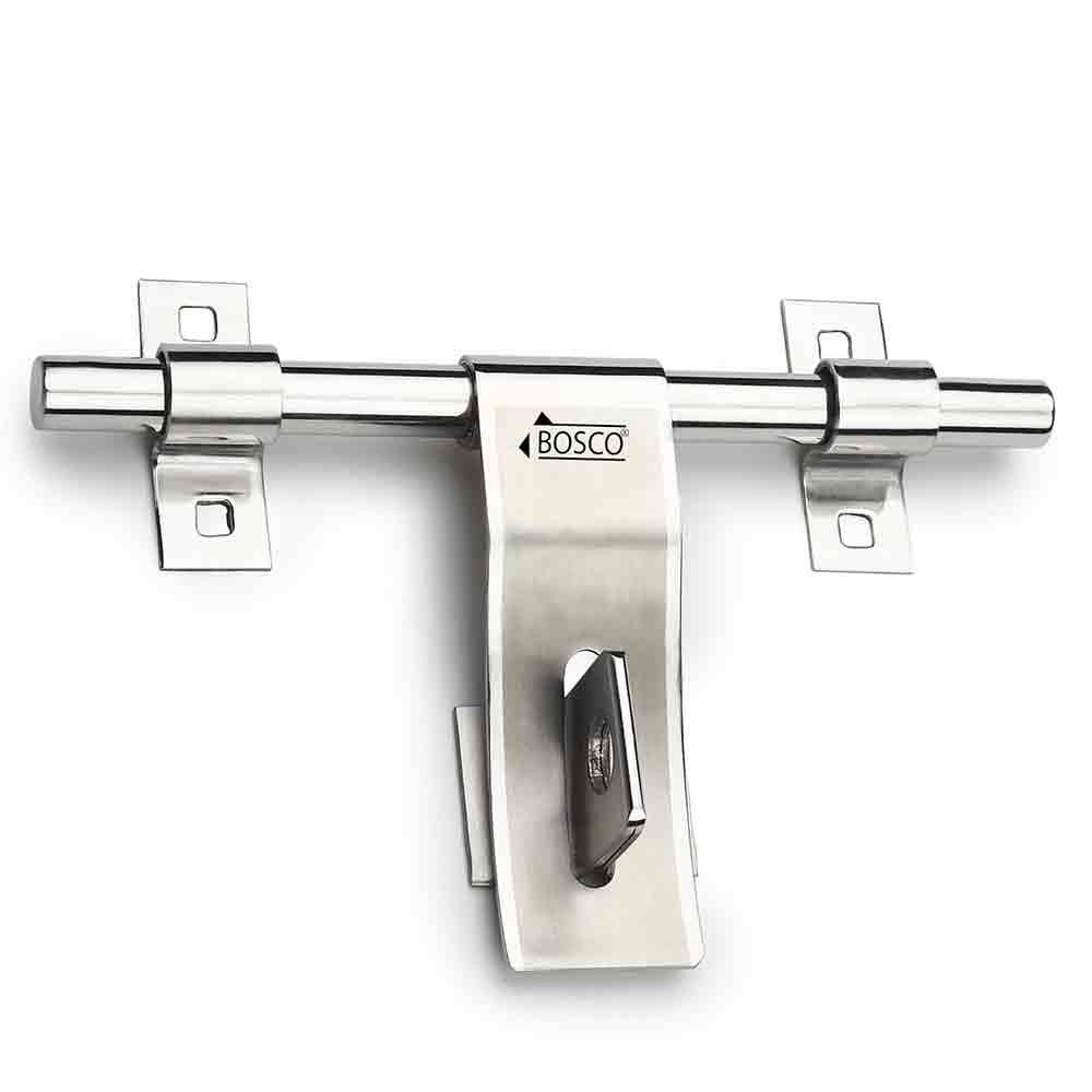 Heavy-Duty Steel Aldrop Slide Bolt for Door Lock | Silver Finish | Durable Door Latch for Main Door, Gate, Wooden or Metal Doors | Corrosion-Resistant (14mm Dia, 8 inches Length)