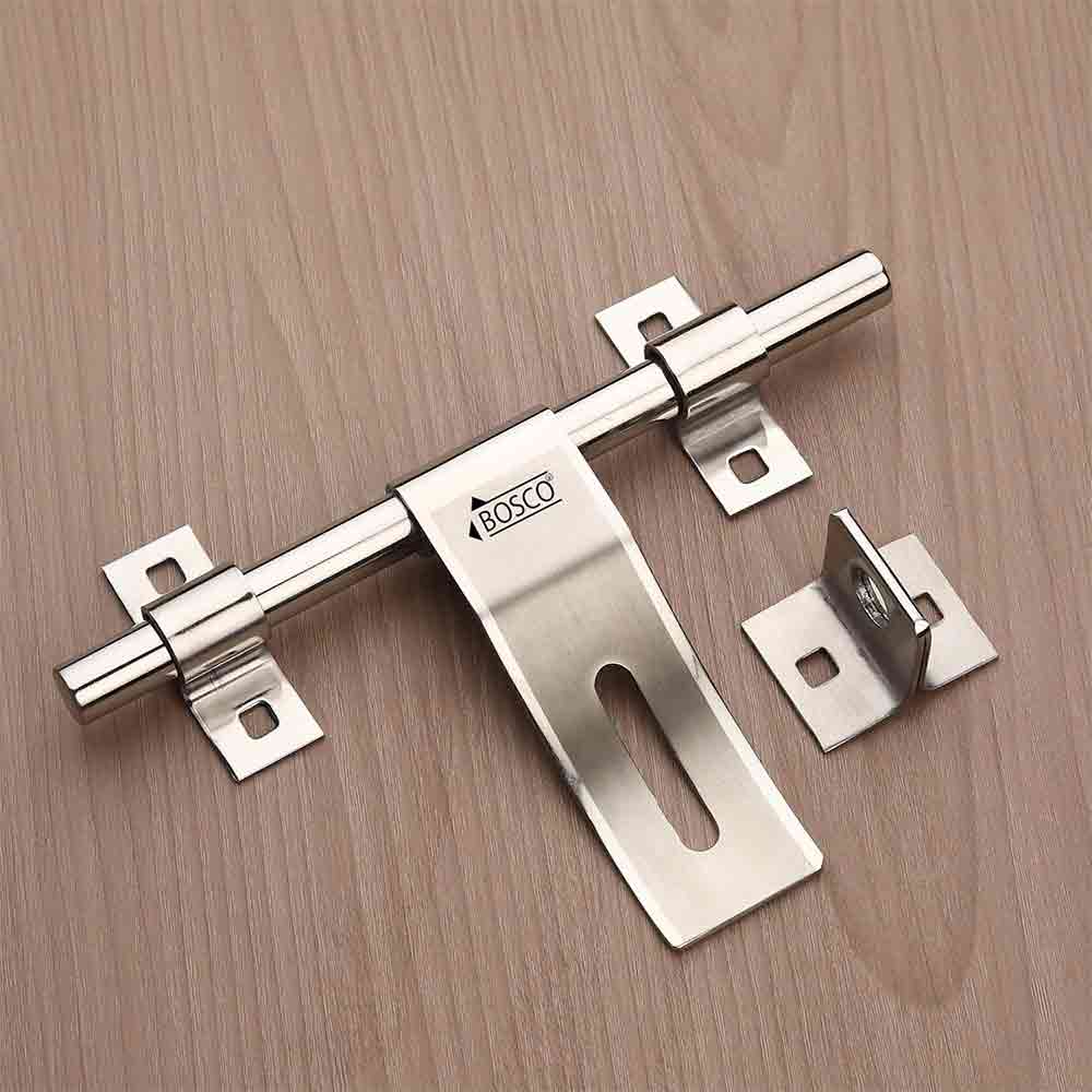 Heavy-Duty Steel Aldrop Slide Bolt for Door Lock | Silver Finish | Durable Door Latch for Main Door, Gate, Wooden or Metal Doors | Corrosion-Resistant (14mm Dia, 8 inches Length)