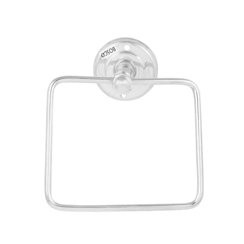 Stainless Steel Towel Ring Square Shape Napkin Ring/Towel Ring/Napkin Holder/Towel Hanger/Towel Holder for Bathroom/Kitchen/Wash Basin (Silver) Pack of 1 Pcs