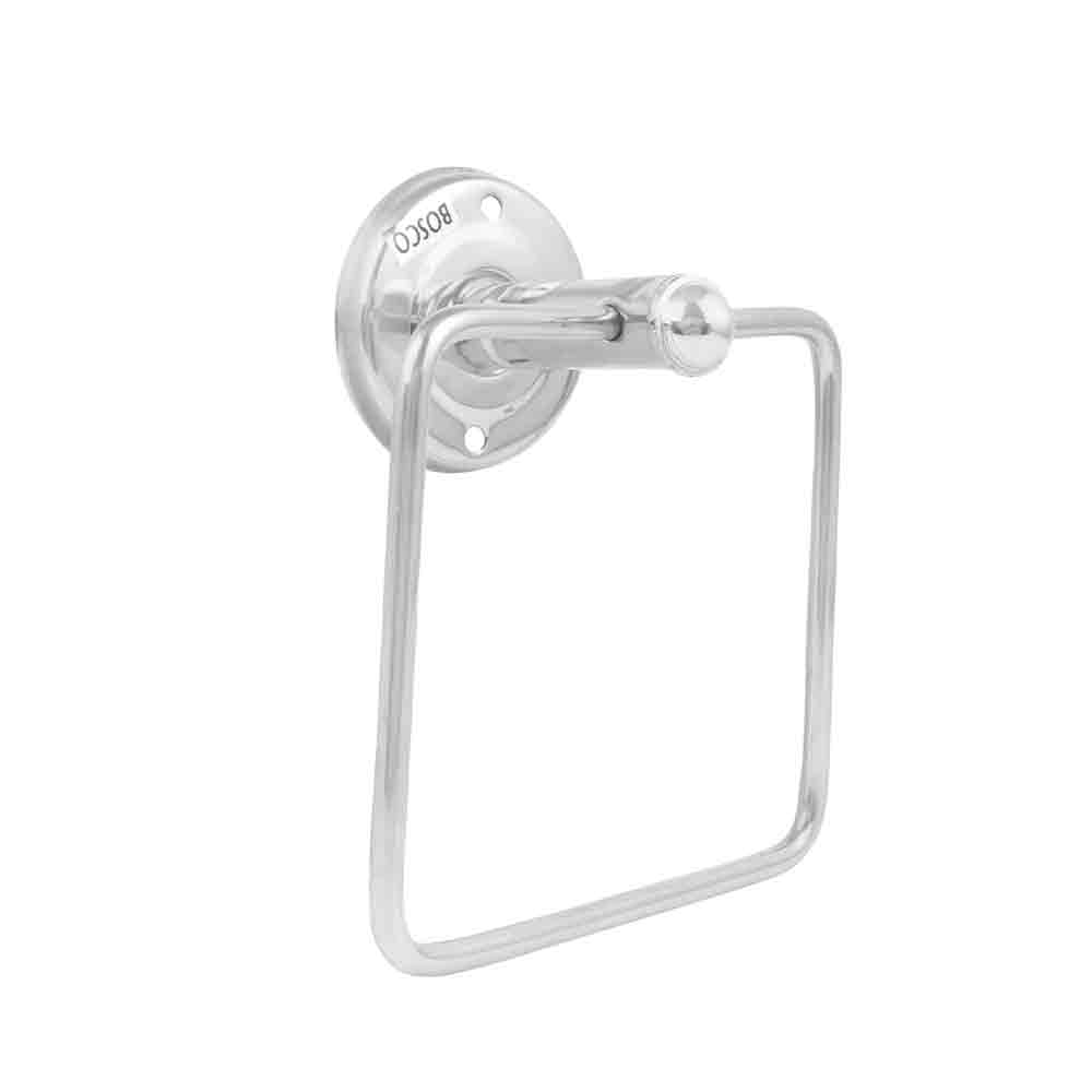 Stainless Steel Towel Ring Square Shape Napkin Ring/Towel Ring/Napkin Holder/Towel Hanger/Towel Holder for Bathroom/Kitchen/Wash Basin (Silver) Pack of 1 Pcs