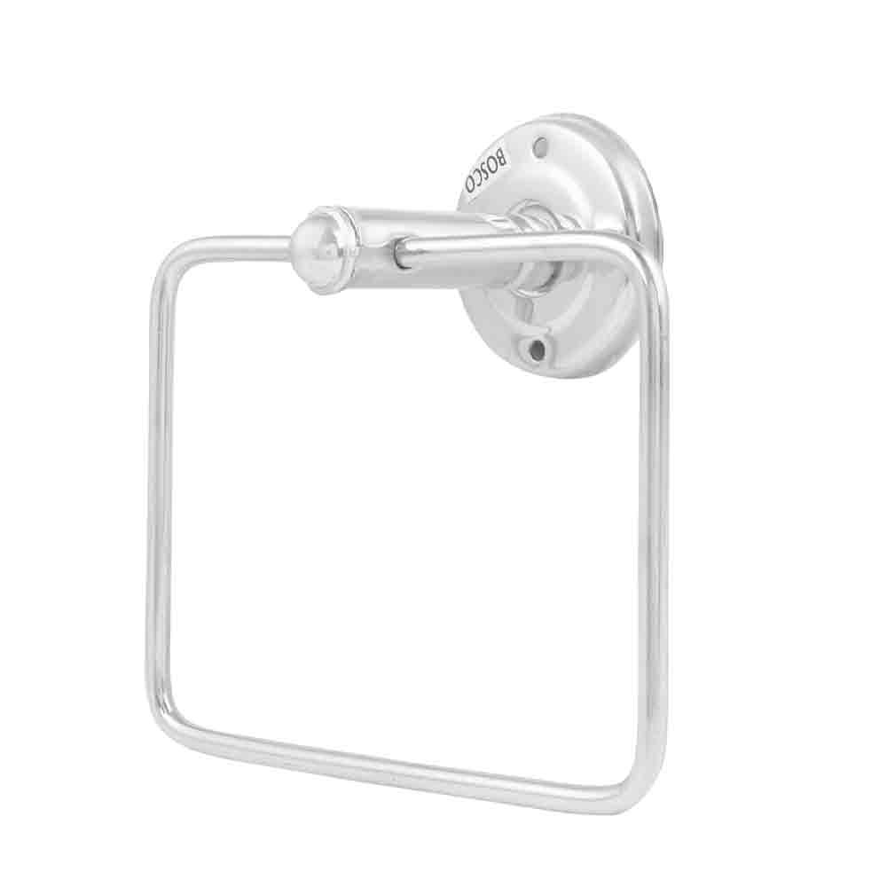 Stainless Steel Towel Ring Square Shape Napkin Ring/Towel Ring/Napkin Holder/Towel Hanger/Towel Holder for Bathroom/Kitchen/Wash Basin (Silver) Pack of 1 Pcs
