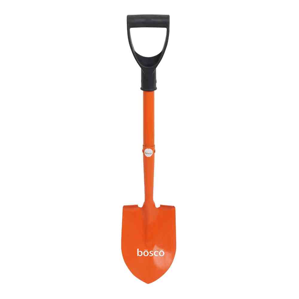 Small Multi-Purpose Shovel with D-Handle | Heavy-Duty Rust-Resistant Steel Blade | Compact & Durable Gardening, Outdoor, Camping, Construction, and Emergency Shovel Tool – Orange