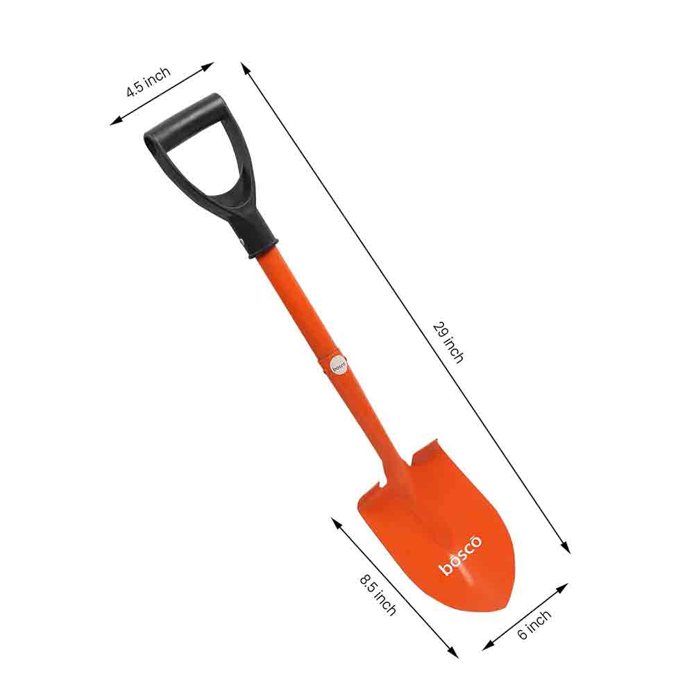 Small Multi-Purpose Shovel with D-Handle | Heavy-Duty Rust-Resistant Steel Blade | Compact & Durable Gardening, Outdoor, Camping, Construction, and Emergency Shovel Tool – Orange