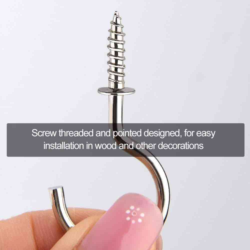 2 inch Steel Cup Ceiling Hooks Holder - Pack of 10 Pcs, Heavy Duty J Hook.