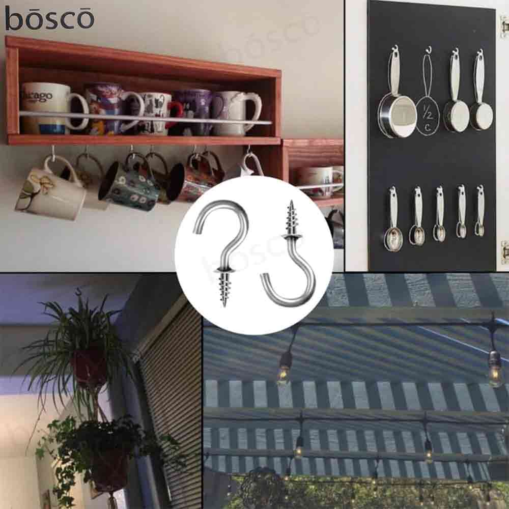 2 inch Steel Cup Ceiling Hooks Holder - Pack of 10 Pcs, Heavy Duty J Hook.