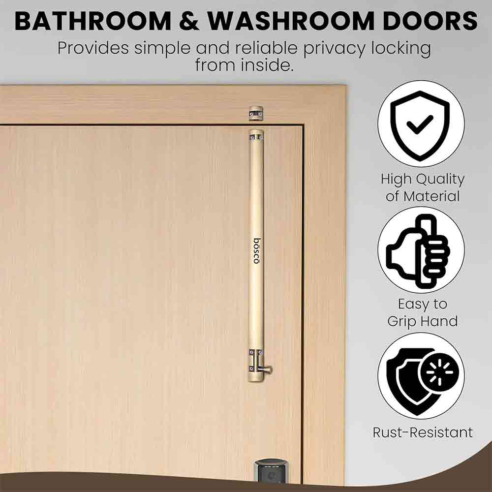 4-Inch Antique Canning Style Tower Bolt | Aluminium Body with Stainless Steel Rod | Rust-Resistant Door & Window Tower Bolt with Screws | Heavy Duty Door Fitting (Antique Finish)