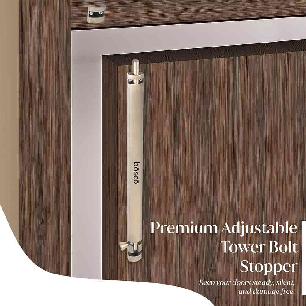 4-Inch Antique Canning Style Tower Bolt | Aluminium Body with Stainless Steel Rod | Rust-Resistant Door & Window Tower Bolt with Screws | Heavy Duty Door Fitting (Antique Finish)