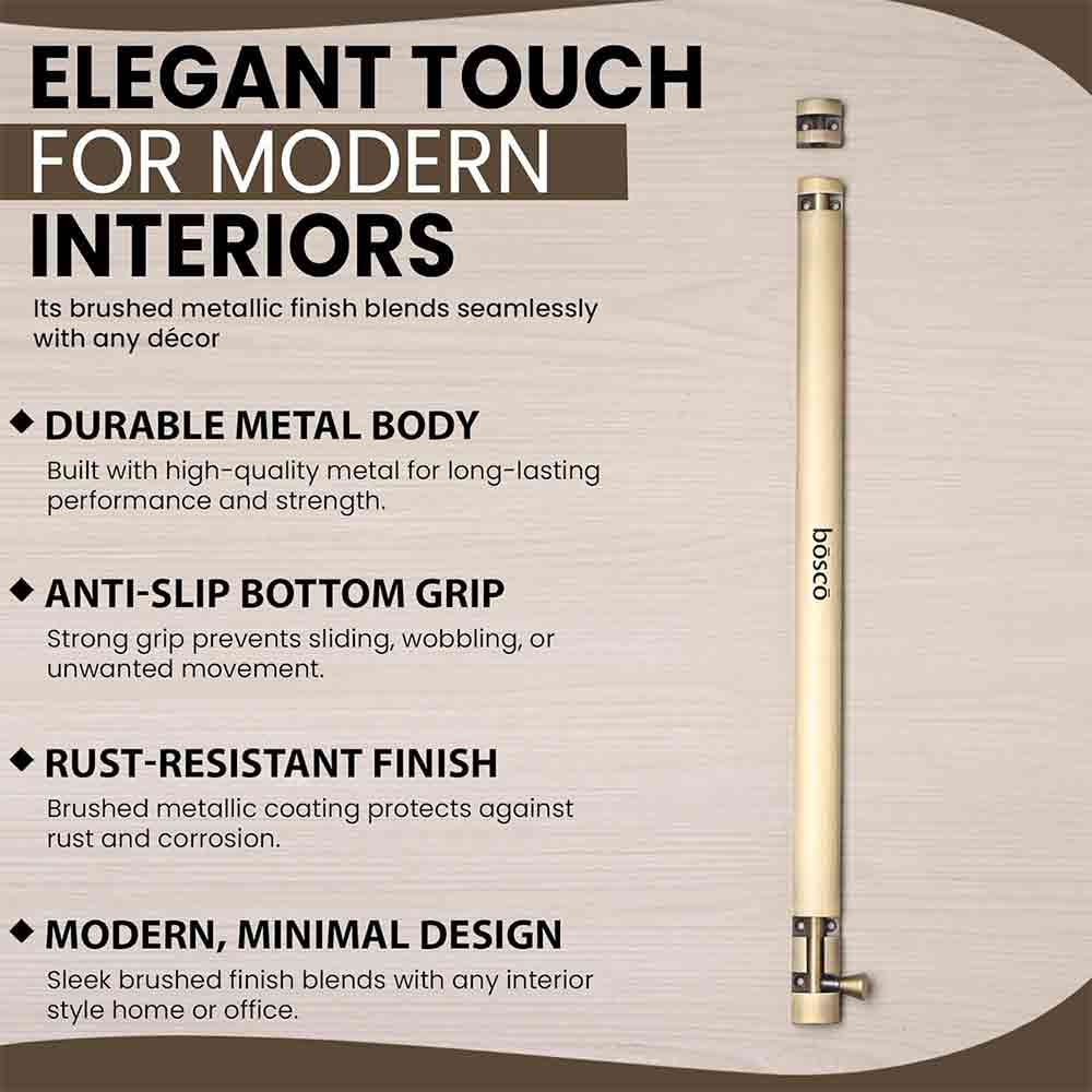 4-Inch Antique Canning Style Tower Bolt | Aluminium Body with Stainless Steel Rod | Rust-Resistant Door & Window Tower Bolt with Screws | Heavy Duty Door Fitting (Antique Finish)