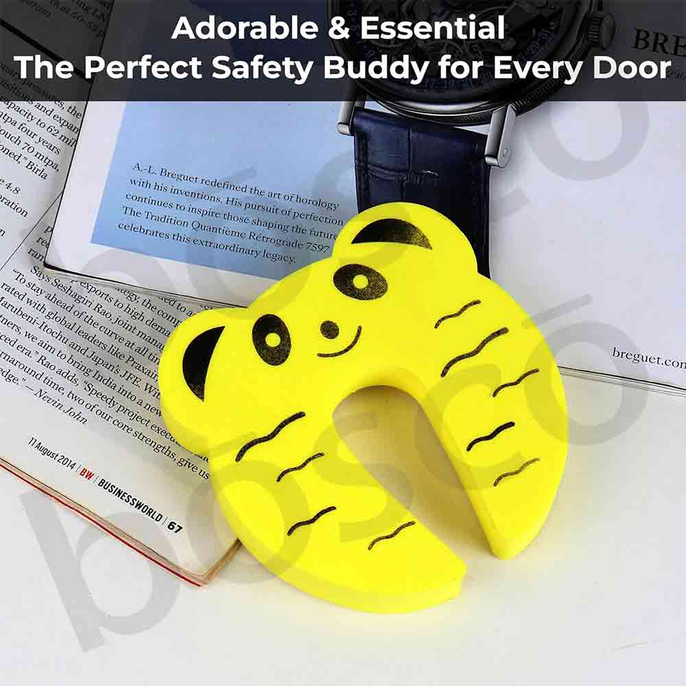 5 Pcs Baby Safety Door Pinch Guards – Soft Foam Cartoon Animal Door Stoppers for Child Finger Protection, Prevents Door Slamming & Accidental Locking Lightweight (Multicolor)