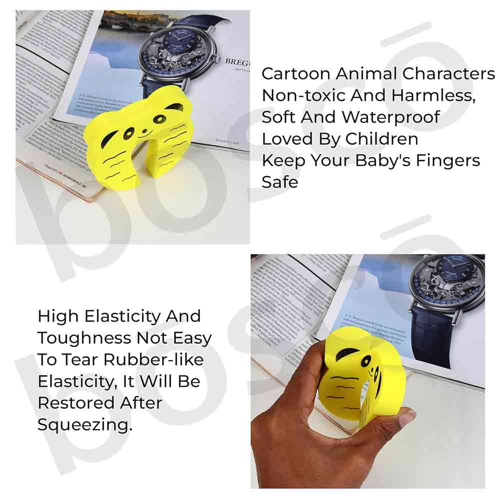 5 Pcs Baby Safety Door Pinch Guards – Soft Foam Cartoon Animal Door Stoppers for Child Finger Protection, Prevents Door Slamming & Accidental Locking Lightweight (Multicolor)