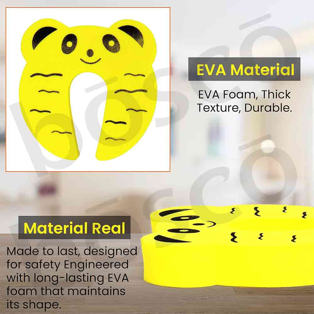 5 Pcs Baby Safety Door Pinch Guards – Soft Foam Cartoon Animal Door Stoppers for Child Finger Protection, Prevents Door Slamming & Accidental Locking Lightweight (Multicolor)
