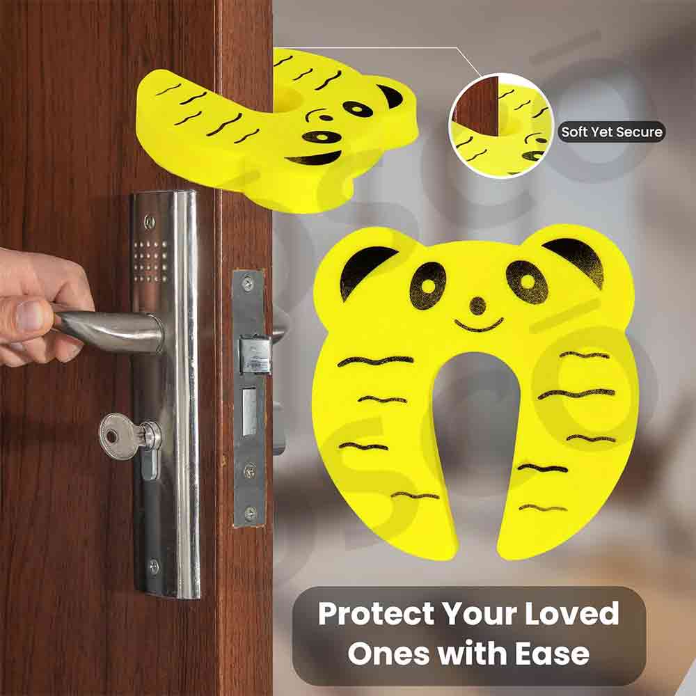 5 Pcs Baby Safety Door Pinch Guards – Soft Foam Cartoon Animal Door Stoppers for Child Finger Protection, Prevents Door Slamming & Accidental Locking Lightweight (Multicolor)