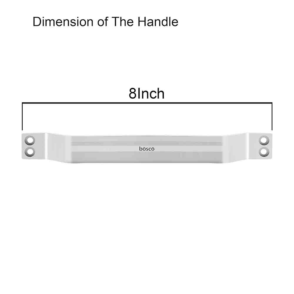 8 Inch Stainless Steel Silver Satin Finish Two Hole Front Screw Door Pull Handle for Home Main Door, Home Bed Room Door and Bathroom Door