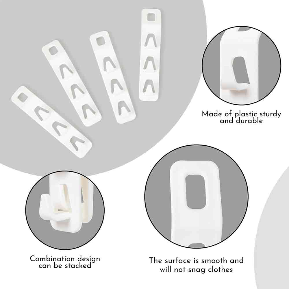Clothes Hanger Connector Hooks Kit – Space Saving Multi-Layer Wall Closet Organizer for Hanging Clothes, Bags, Belts & Accessories – Cascading Metal & Wood Hanger Hooks for Wardrobes