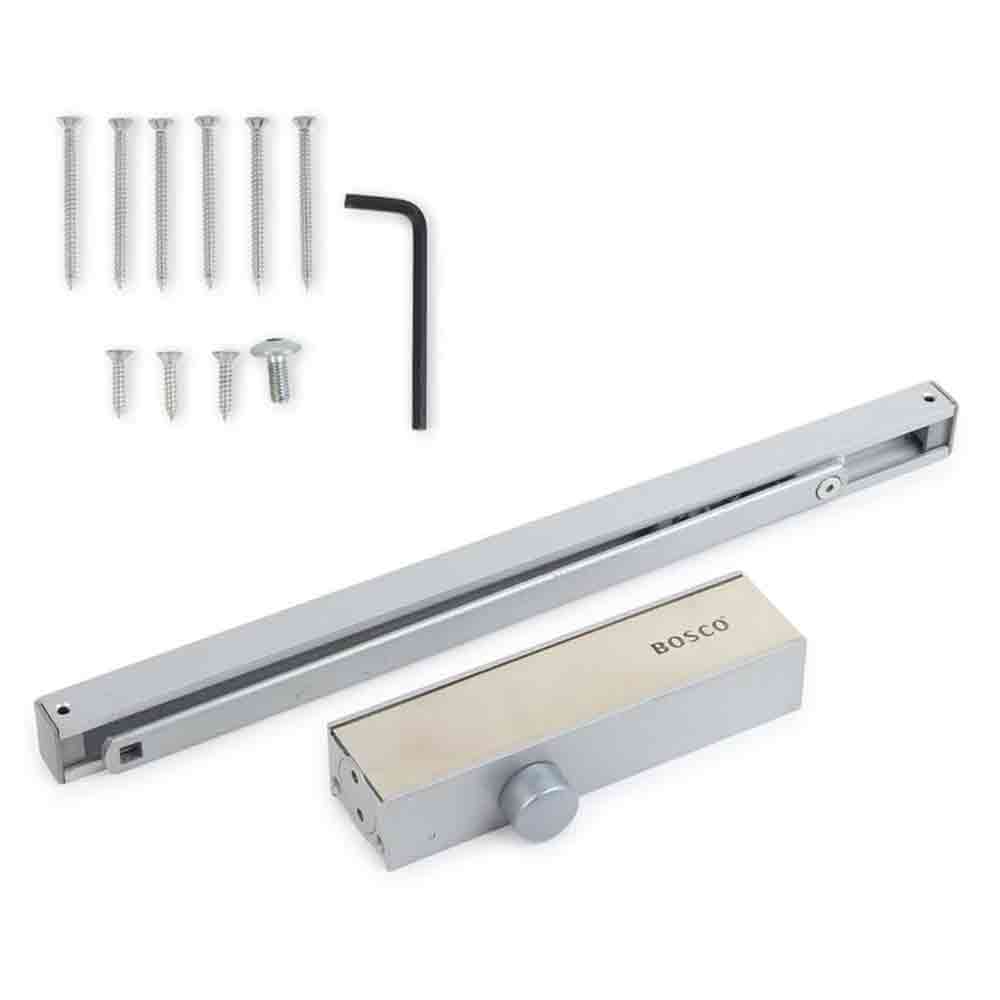 Heavy Duty Aluminium Automatic Hydraulic Double Speed Door Closer | Soft Closing Door Closer for Home and Office |Suitable for Wooden & Aluminium Doors Up to 100 kg (Silver Finish)