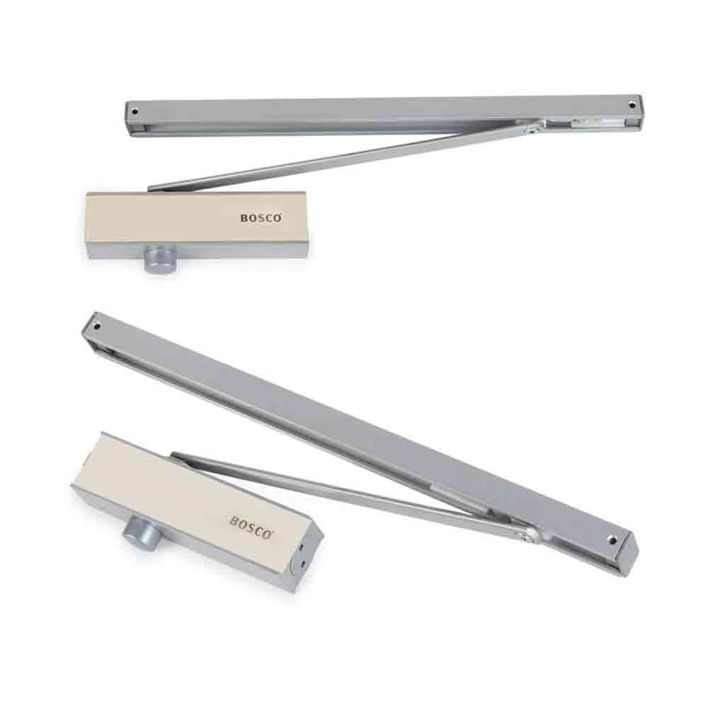 Heavy Duty Aluminium Automatic Hydraulic Double Speed Door Closer | Soft Closing Door Closer for Home and Office |Suitable for Wooden & Aluminium Doors Up to 100 kg (Silver Finish)