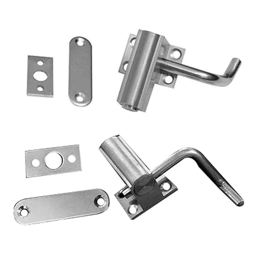 Heavy-Duty Automatic Cam Tower Bolt – Fully Brass Construction with S.S. Finish, Self-Locking Latch for Doors, Cabinets, Cupboards & Boxes – Pack of 8 Pieces (4 Pairs), Silver