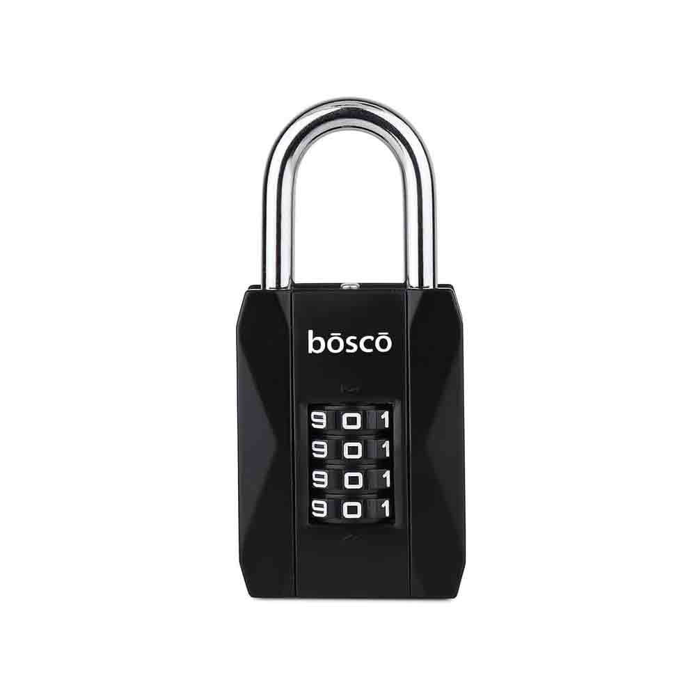 Heavy-Duty Combination Padlock Combo | Adjustable Shackle Number Lock + 70mm Disc Padlock | 4-Digit Keyless Security Locks for Door, Gate, Gym Locker, Garage & Outdoor Use (Black, Pack of 2)