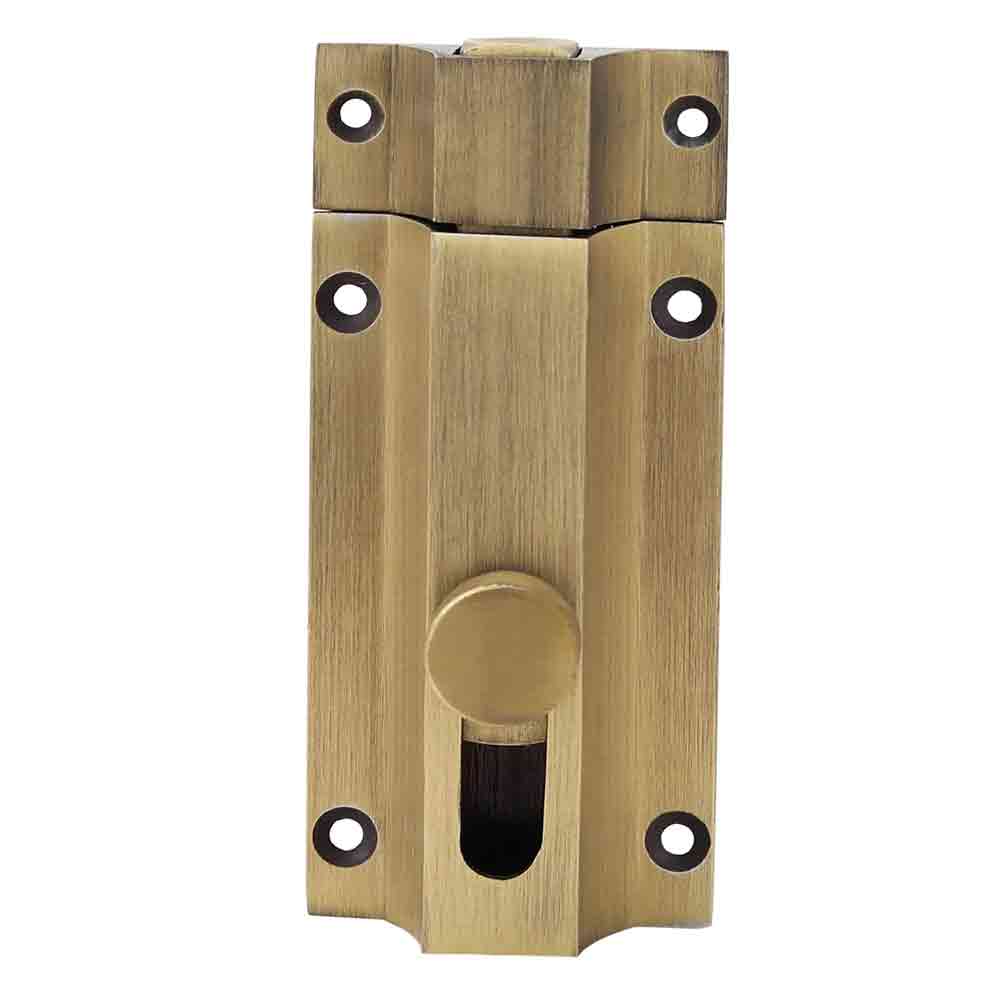 Heavy-Duty Stainless Steel Door Security Latch Lock – 4 Inch Tower Bolt with Smooth Golden Finish for Bathroom, Kitchen, Bedroom, Balcony & Office – Rustproof, Durable, Easy to Install – 1 Pc
