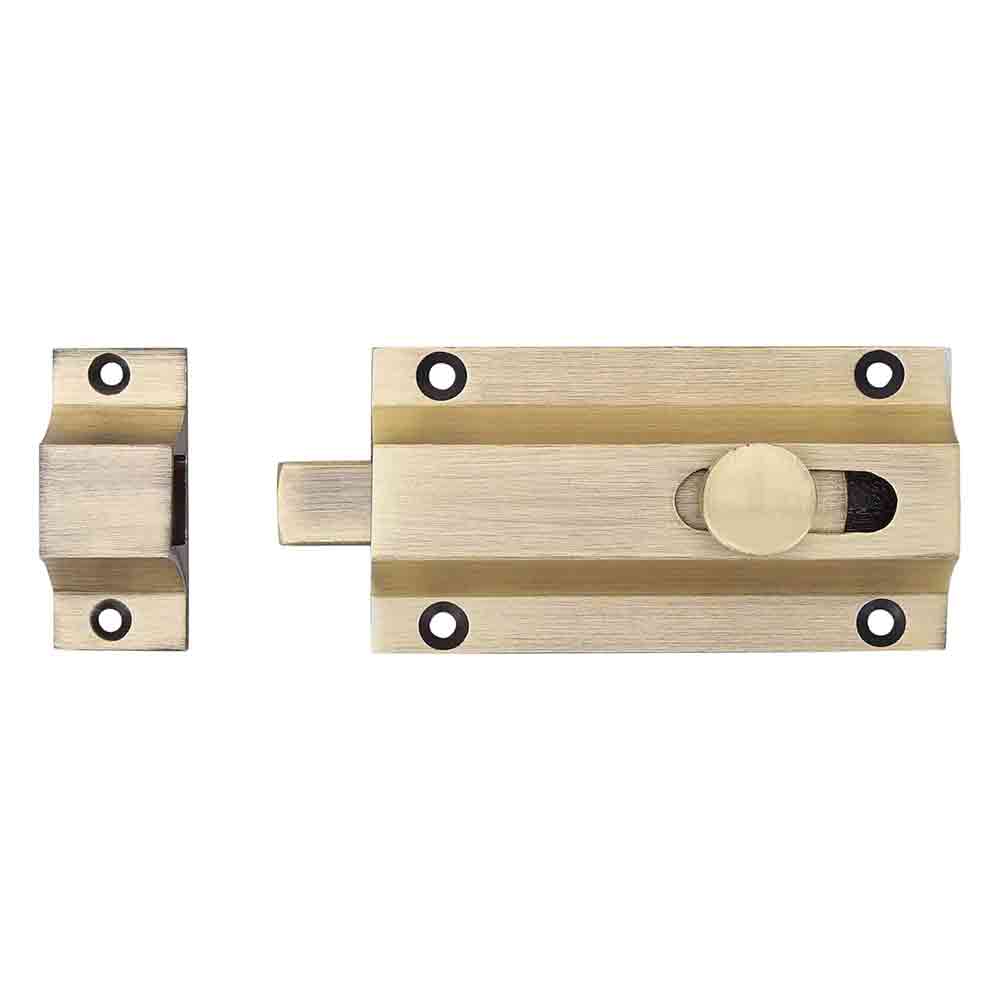Heavy-Duty Stainless Steel Door Security Latch Lock – 4 Inch Tower Bolt with Smooth Golden Finish for Bathroom, Kitchen, Bedroom, Balcony & Office – Rustproof, Durable, Easy to Install – 1 Pc
