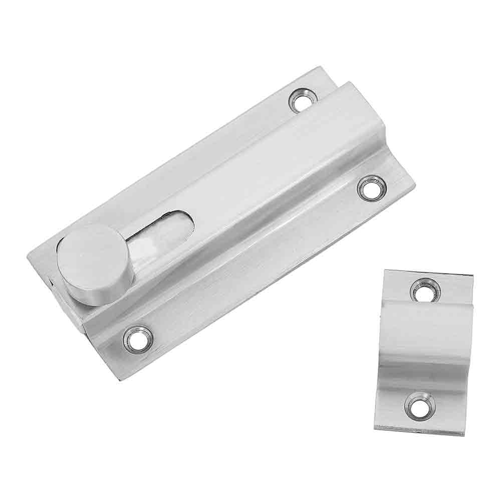 Heavy-Duty Stainless Steel Door Security Latch Lock – 4 Inch Tower Bolt with Smooth Silver Finish for Bathroom, Kitchen, Bedroom, Balcony & Office – Rustproof, Durable, Easy to Install – 1 Pc