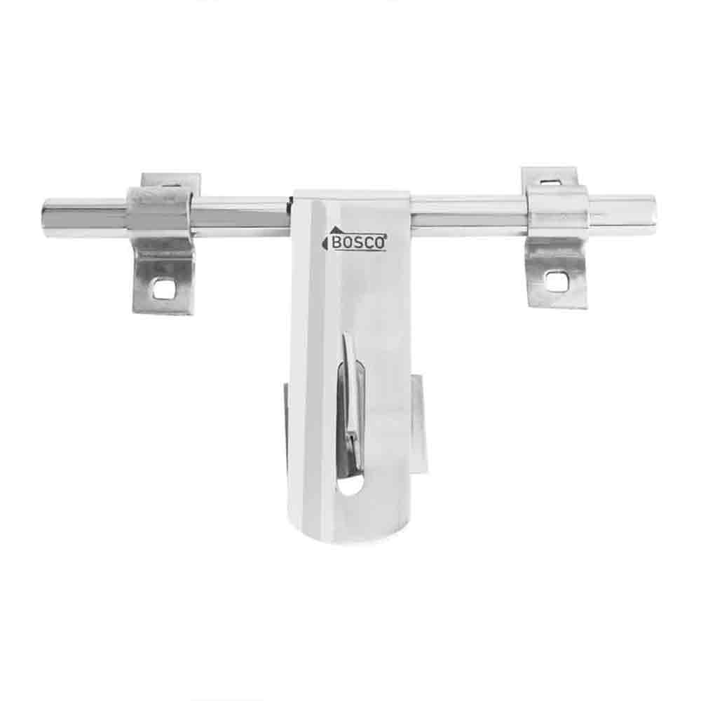 Heavy-Duty Steel Aldrop 2 Line Bolt for Door Lock | Silver Finish | Durable Door Latch for Main Door, Gate, Wooden or Metal Doors | Corrosion-Resistant (14mm Dia, 10 inches Length)