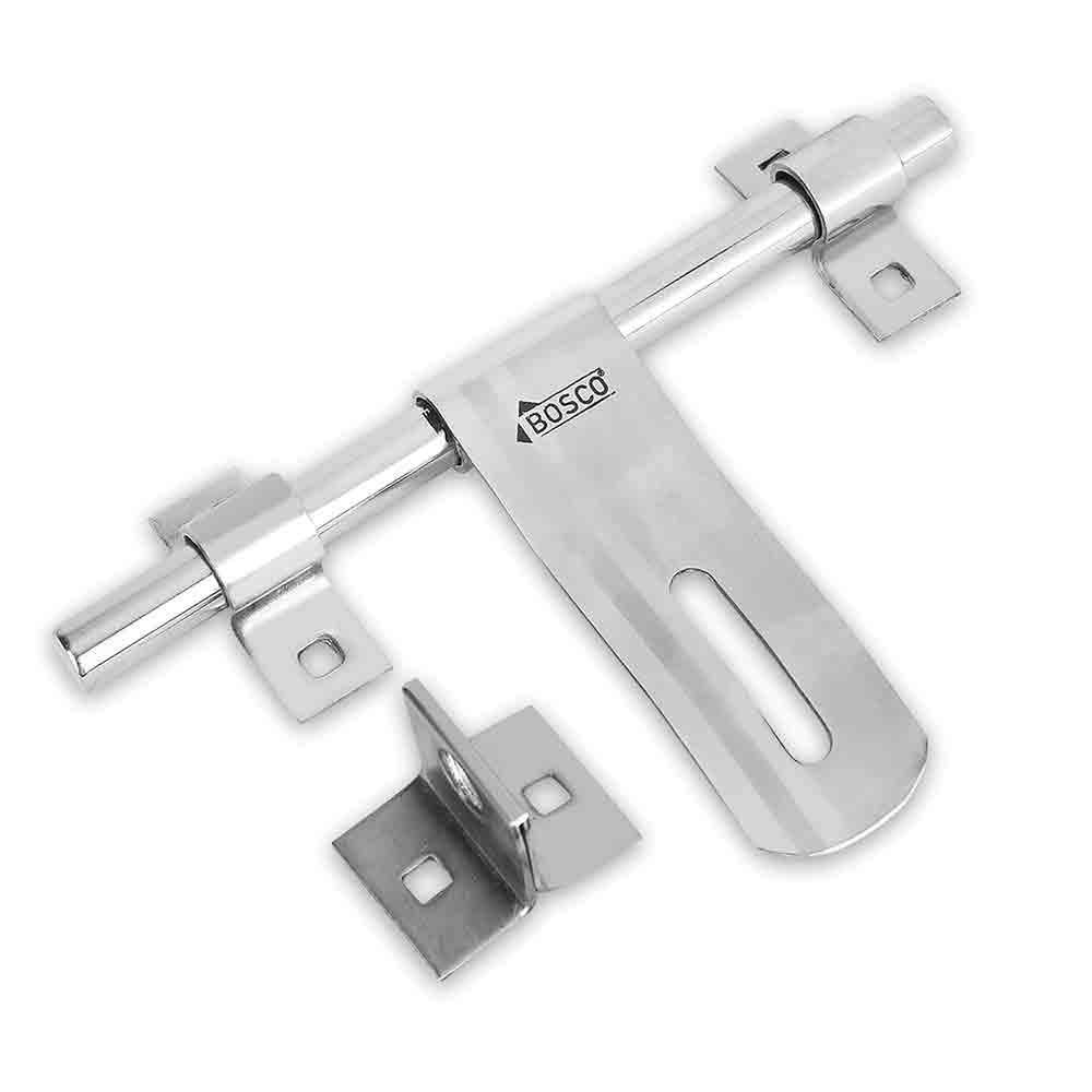 Heavy-Duty Steel Aldrop 2 Line Bolt for Door Lock | Silver Finish | Durable Door Latch for Main Door, Gate, Wooden or Metal Doors | Corrosion-Resistant (14mm Dia, 10 inches Length)