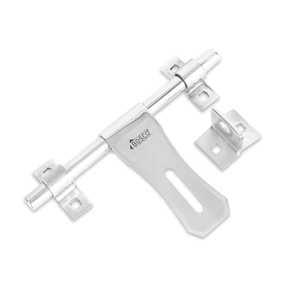 Heavy-Duty Steel Aldrop Jazz Steel Bolt for Door Lock | Silver Finish | Durable Door Latch for Main Door, Gate, Wooden or Metal Doors | Corrosion-Resistant (14mm Dia, 10 inches Length)