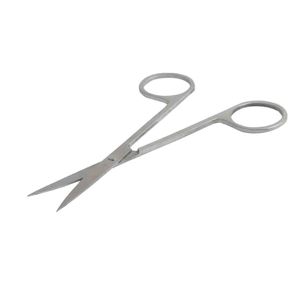 Small Manicure All Purpose Silver Scissor for Fingernails, Moustache, Beard, Eyebrow and Toenails, Stainless Steel for Men and Women
