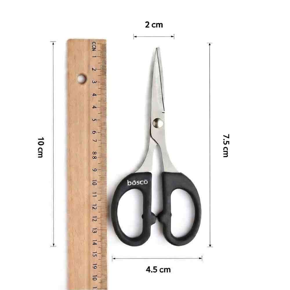 Small Stainless Steel Classic Black Scissors – Lightweight and Sharp Scissors for Office, Art & Craft, School, Home, Grooming – Smooth Action with Blade – Pack of 1