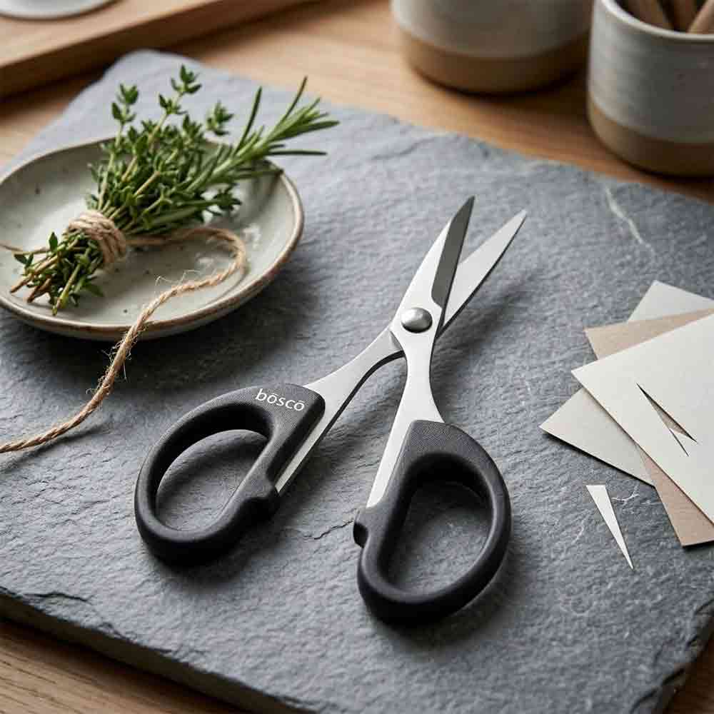 Small Stainless Steel Classic Black Scissors – Lightweight and Sharp Scissors for Office, Art & Craft, School, Home, Grooming – Smooth Action with Blade – Pack of 1