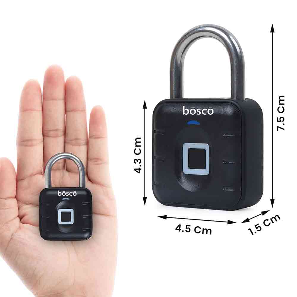 Smart Fingerprint Padlock with Fingerprint Waterproof Suitable for Bags, Suitcase, Bike, Garage Door, Cabinet, Warehouse Doors and shutters.