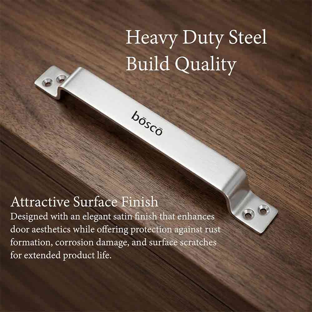 Stainless Steel D Shape Handle – 8 Inch | Heavy-Duty Ergonomic Pull Handle for Doors, Drawers, Cabinets, Kitchen, Bathroom & Office | Sleek Silver Finish | Rust-Resistant & Durable