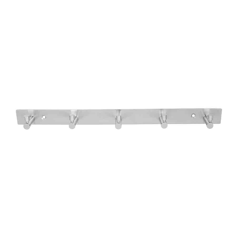 Stainless Steel Modern Wall Hooks for Hanging Cloth and Towel Hangers for Wall Hook 5 PIN,Door Hangers,Hook Rail Pack of 2, Finish - Chrome
