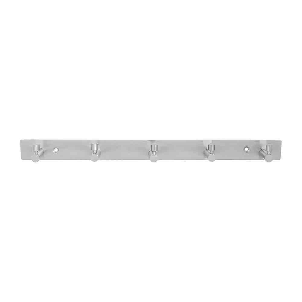 Stainless Steel Modern Wall Hooks for Hanging Cloth and Towel Hangers for Wall Hook 5 PIN,Door Hangers,Hook Rail Pack of 2, Finish - Chrome