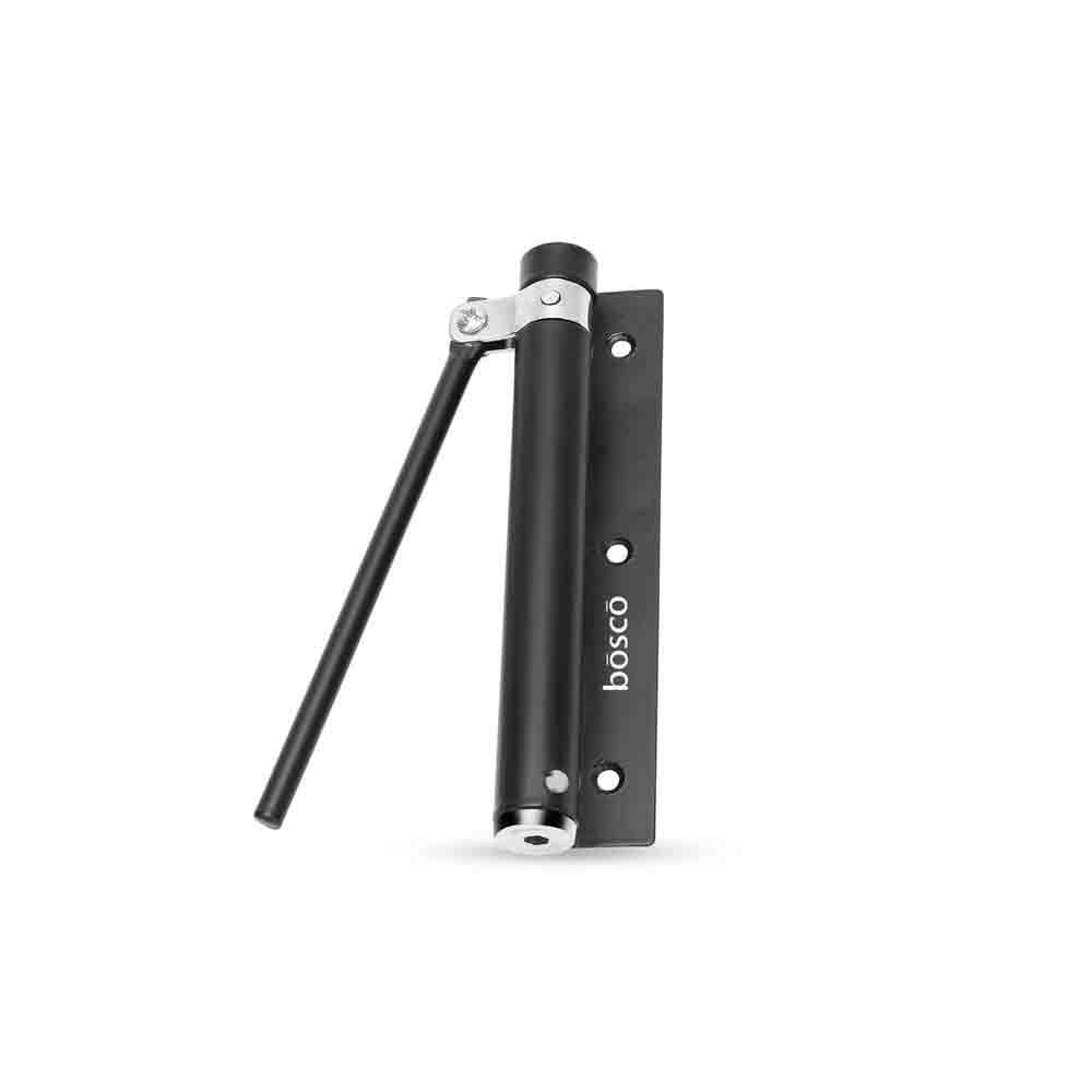 Stainless Steel Spring Door Closer | Automatic Closing Mechanism for Light Weight Doors with Adjustable Speed & Fitting Set Durable for Residential & Commercial Use Black Finish (Pack of 1)