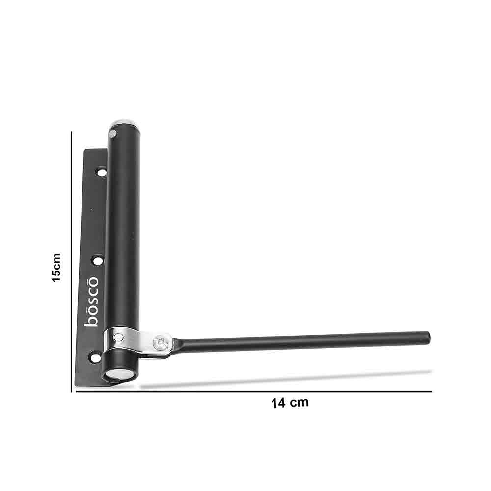 Stainless Steel Spring Door Closer | Automatic Closing Mechanism for Light Weight Doors with Adjustable Speed & Fitting Set Durable for Residential & Commercial Use Black Finish (Pack of 1)