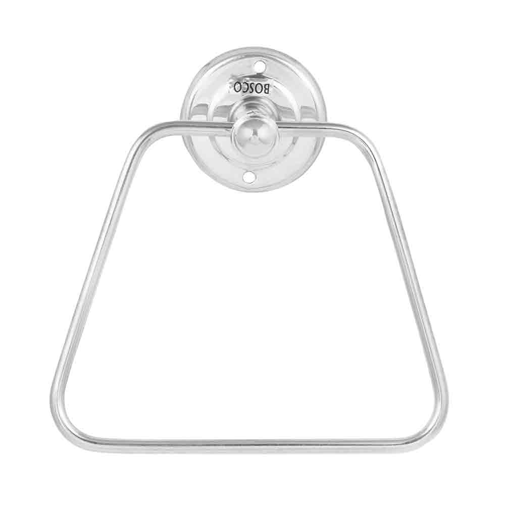 Stainless Steel Towel Ring Triangle Shape Finished Round Napkin Ring/Towel Ring/Napkin Holder/Towel Hanger/Towel Holder for Bathroom/Kitchen/Wash Basin (Silver) Pack of 1 pcs