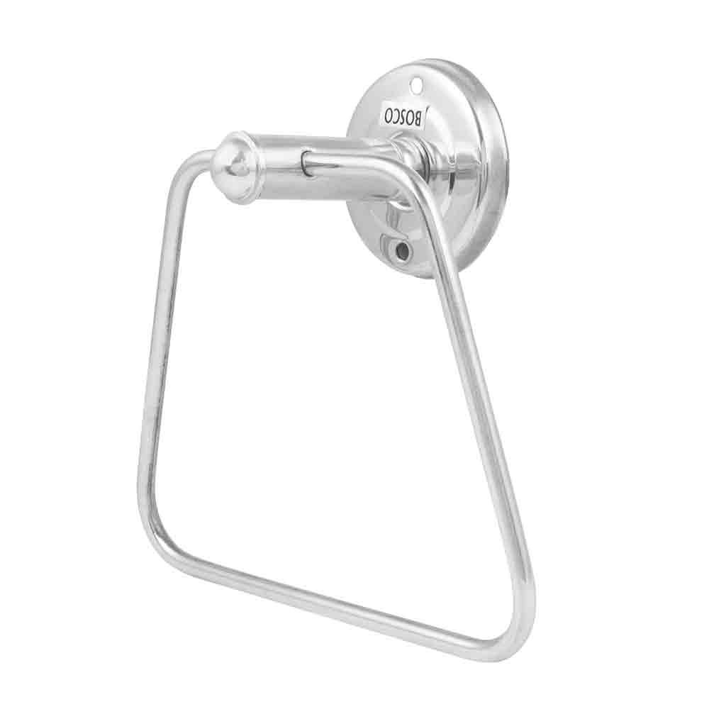 Stainless Steel Towel Ring Triangle Shape Finished Round Napkin Ring/Towel Ring/Napkin Holder/Towel Hanger/Towel Holder for Bathroom/Kitchen/Wash Basin (Silver) Pack of 1 pcs