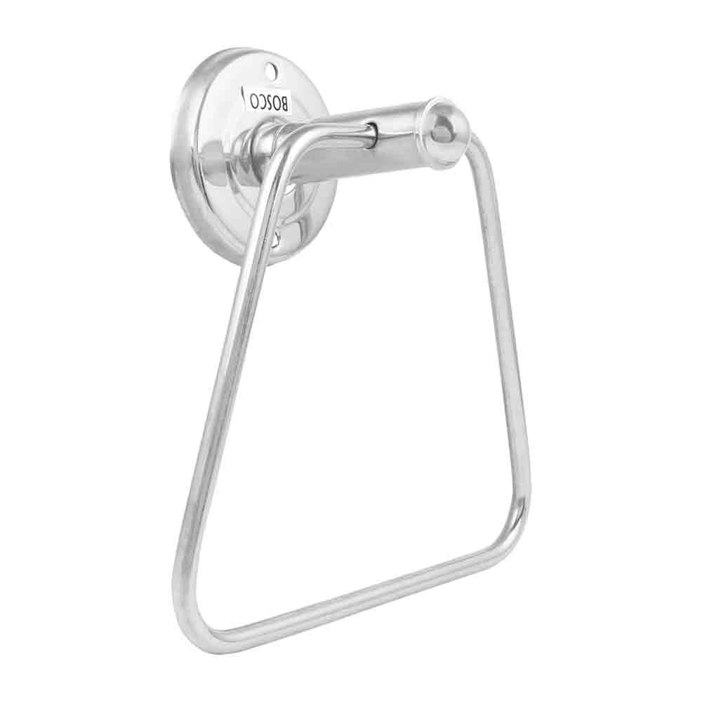 Stainless Steel Towel Ring Triangle Shape Finished Round Napkin Ring/Towel Ring/Napkin Holder/Towel Hanger/Towel Holder for Bathroom/Kitchen/Wash Basin (Silver) Pack of 1 pcs