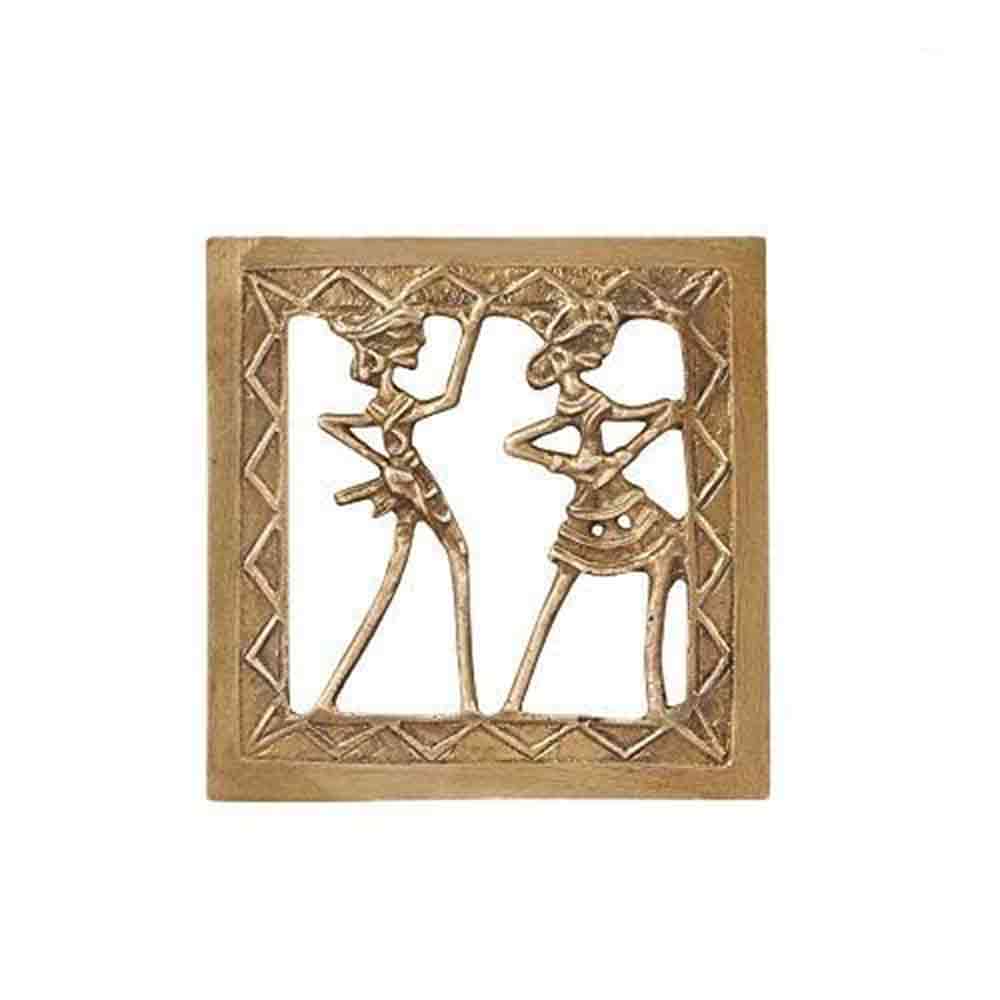 Bastar Tribal Handcrafted Brass Figurine – 3.8 Inch Traditional Indian Folk Art Showpiece | Authentic Bastar Tribal Craft from Chhattisgarh | Home & Office Decorative Statue | Unique Gift Item