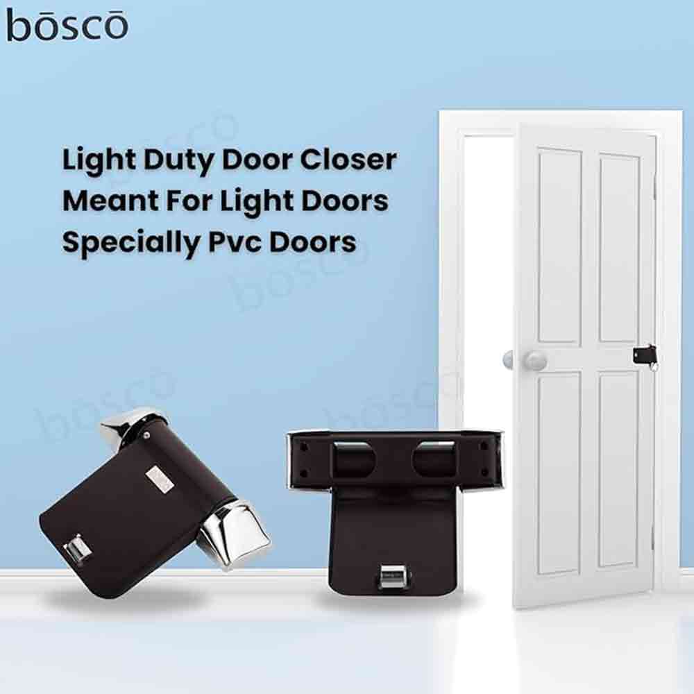 Helix Door Closer Pack of 4 – Light Duty Spring Action Automatic Door Closers for Wooden, PVC & Lightweight Aluminum Doors | Coated Iron, Adjustable Closing Speed & Tension, 5 x 4 Inches